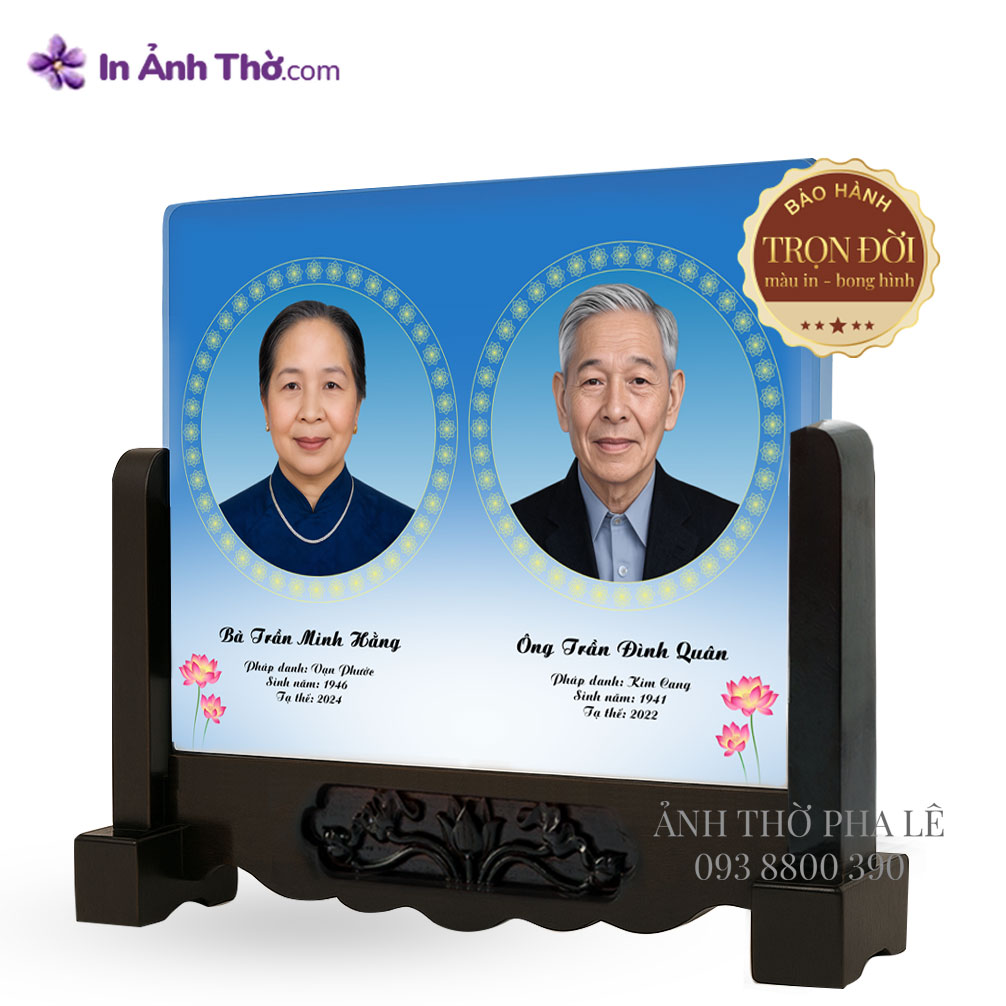 Ảnh thờ pha lê cao cấp ảnh đôi ông bà/ cha mẹ
