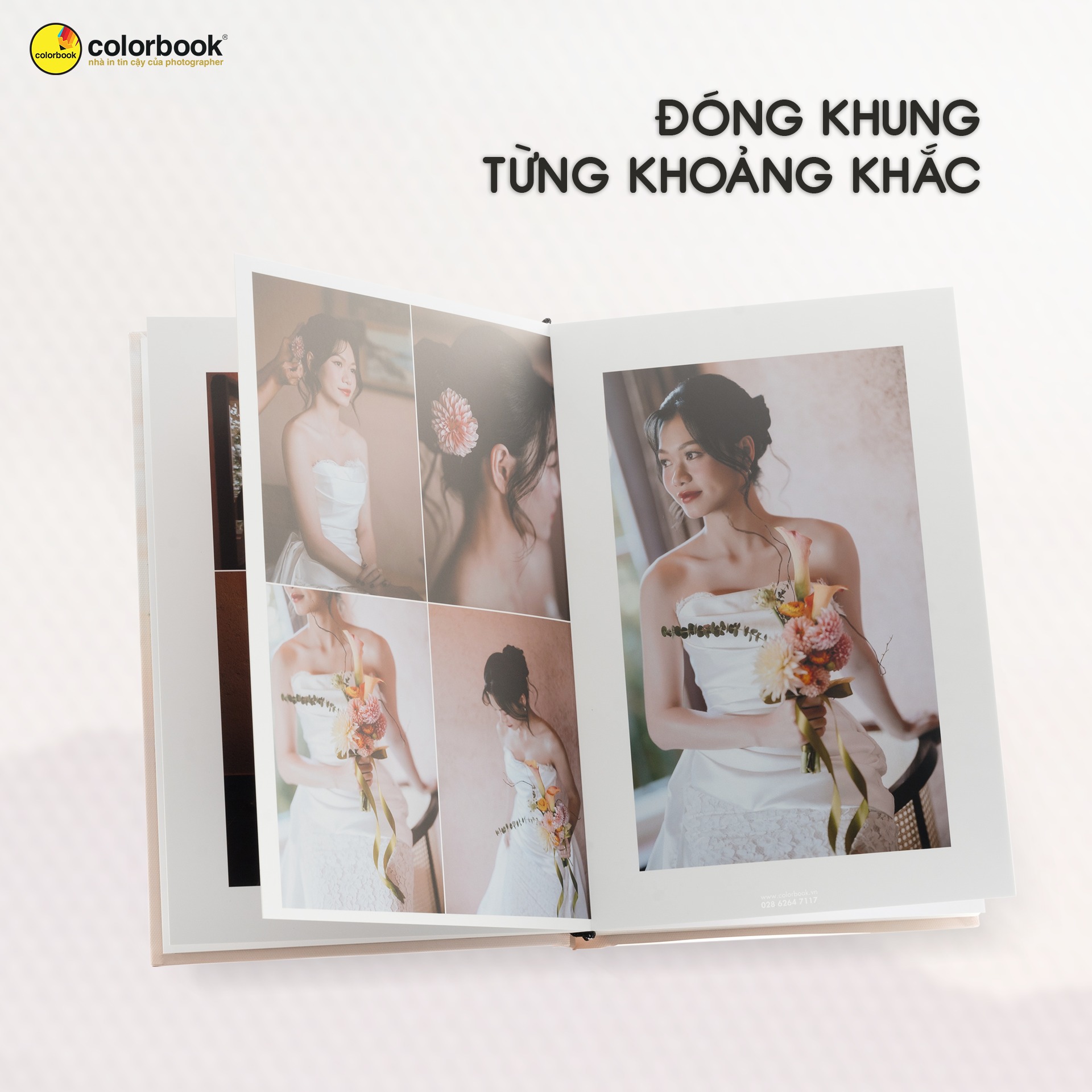 Album cưới photobook thiết kế hiện đại, in sắc nét, bìa bền đẹp.
