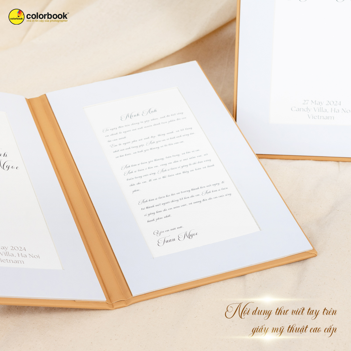 Wedding vows Nội dung thư viết tay trên giấy mỹ thuật cao cấp