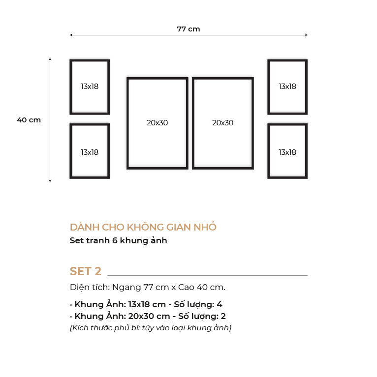 Set khung ảnh bộ gồm 5 khung ảnh