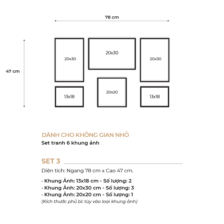 Set khung ảnh bộ gồm 5 khung ảnh