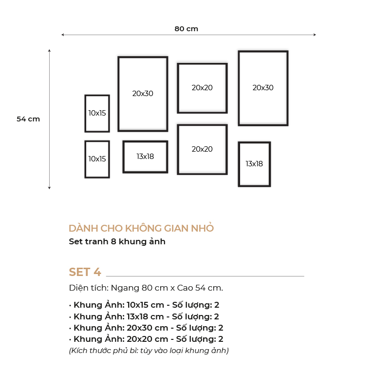 Set khung ảnh bộ gồm 8 khung ảnh