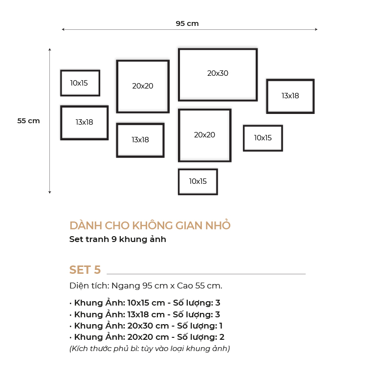 Set khung ảnh bộ gồm 8 khung ảnh