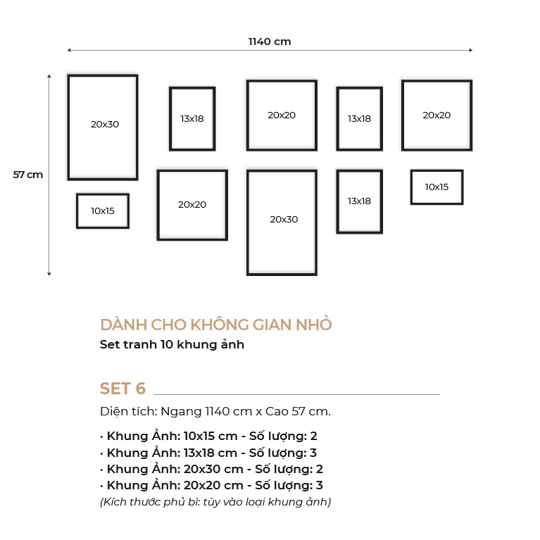 Set khung ảnh bộ gồm 10 khung ảnh