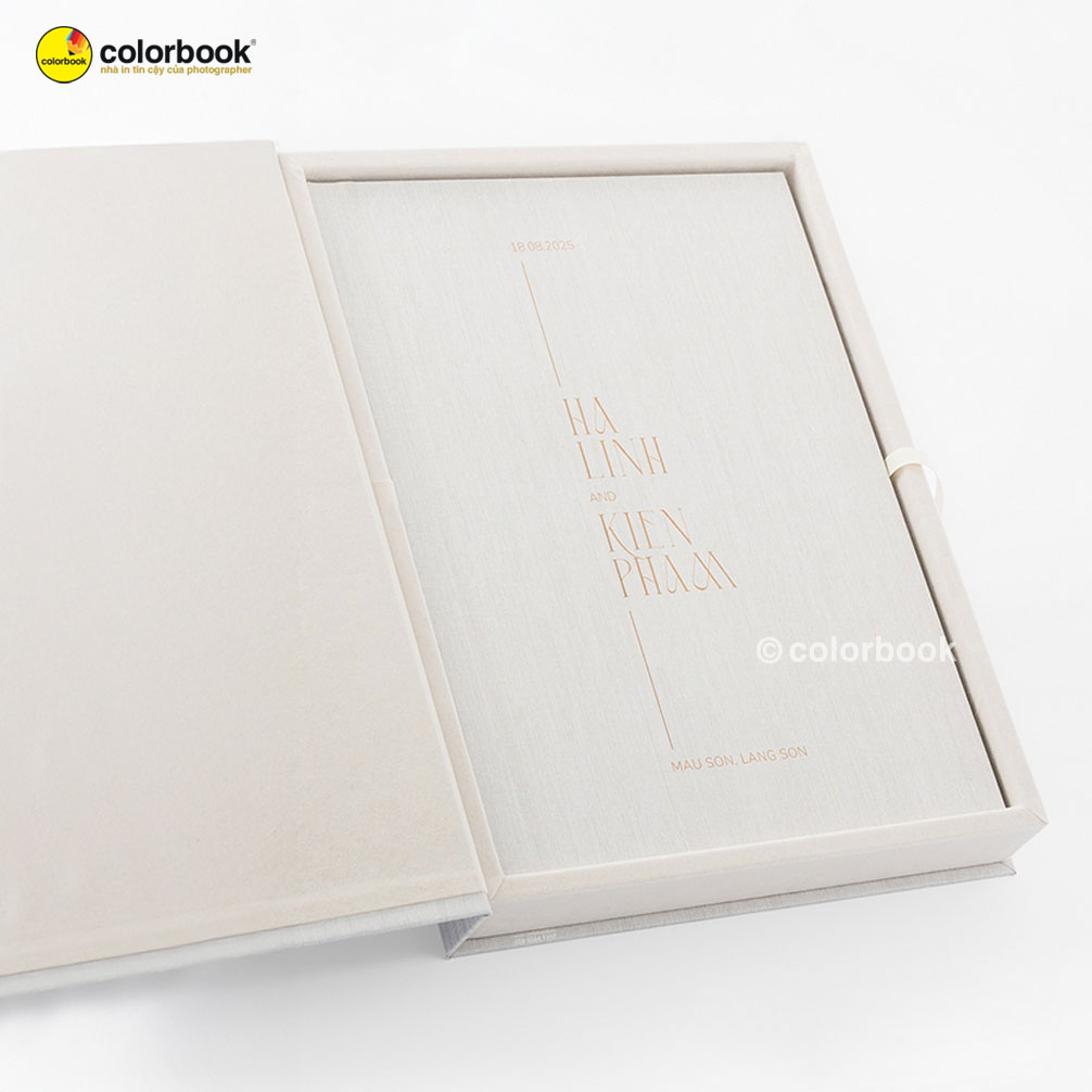 Hộp album cưới vải linen cao cấp Luxe Linen kèm photobook