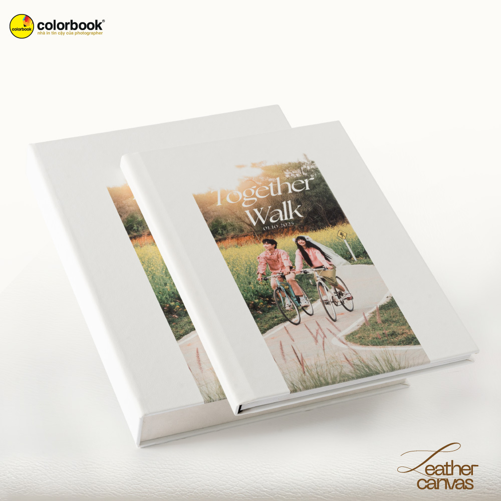 in ảnh cưới lên bìa album